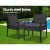 Gardeon 3PC Patio Bistro Set - Black PE Wicker, Steel Frame, Tempered Glass Table, Weather-Resistant Cushions Included