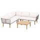 Gardeon 5-Seater Outdoor Sofa Set: Aluminium Frame, Acacia Wood Table, Handcrafted Rope, Water & UV-Resistant Cushions