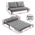 Artiss 2-Seater Sofa Bed - Convertible Linen Couch Recliner, Steel Frame, 300kg Capacity, Grey, Easy Assembly
