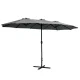 Instahut 4.57m Charcoal Outdoor Umbrella, UV50+ Water-Resistant Polyester, Steel Frame, Dodecagon Canopy, Tilt Feature Instahut 4.57m Charcoal Outdoor Umbrella, UV50+ Water-Resistant Polyester, Steel Frame, Dodecagon Canopy, Tilt Feature