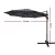 Instahut 3m Outdoor Cantilever Umbrella - Charcoal, UV50+ Polyester, 360° Tilt, Aluminium Frame, Side Post Design