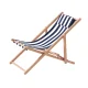 Gardeon Wooden Sun Lounge Deck Chair - Adjustable Poplar Frame, Blue/White Stripe, 4 Positions, Portable, 120kg Capacity
