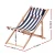 Gardeon Wooden Sun Lounge Deck Chair - Adjustable Poplar Frame, Blue/White Stripe, 4 Positions, Portable, 120kg Capacity