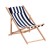 Gardeon Wooden Sun Lounge Deck Chair - Adjustable Poplar Frame, Blue/White Stripe, 4 Positions, Portable, 120kg Capacity