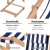 Gardeon Wooden Sun Lounge Deck Chair - Adjustable Poplar Frame, Blue/White Stripe, 4 Positions, Portable, 120kg Capacity