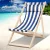 Gardeon Wooden Sun Lounge Deck Chair - Adjustable Poplar Frame, Blue/White Stripe, 4 Positions, Portable, 120kg Capacity