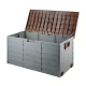 Gardeon 290L Brown Outdoor Storage Box with Lockable Lid, Weather-Resistant PP Material, Wheels & Handles for Easy Use