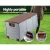 Gardeon 290L Brown Outdoor Storage Box with Lockable Lid, Weather-Resistant PP Material, Wheels & Handles for Easy Use