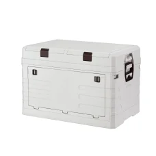 Gardeon 80L Foldable Outdoor Storage Box, Durable PP, Double Layer, Multi-Access Design, Beige, Perfect for Camping