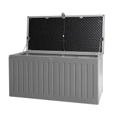 Gardeon Outdoor Storage Box 270L - Weather-Resistant, Lockable, Grey Bench & Tool Shed, Easy Assembly, 1-Year Warranty
