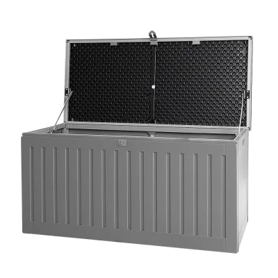 Gardeon Outdoor Storage Box 270L - Weather-Resistant, Lockable, Grey Bench & Tool Shed, Easy Assembly, 1-Year Warranty