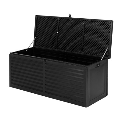 Gardeon 390L Outdoor Storage Box - Weather-Resistant Black Polypropylene Bench with Lockable Lid & Easy Assembly Gardeon 390L Outdoor Storage Box - Weather-Resistant Black Polypropylene Bench with Lockable Lid & Easy Assembly
