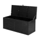 Gardeon 390L Outdoor Storage Box - Weather-Resistant Black Polypropylene Bench with Lockable Lid & Easy Assembly