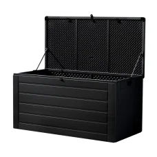 Gardeon 680L Lockable Outdoor Storage Box - Weather-Resistant Garden Bench, Durable Polypropylene, Black