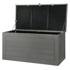Gardeon 680L Lockable Outdoor Storage Box & Garden Bench, Weather-Resistant, Black, Seats 2 Adults, Easy Assembly