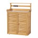 Gardeon Wooden Outdoor Storage Cabinet with Galvanised Steel Workbench, 3-Tier Shelves & Weather-Resistant Design