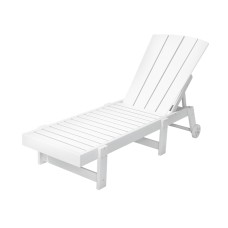 Gardeon Sun Lounge Beach Chair White HDPE Adirondack Lounger with Wheels, 4-Position Recline, 150kg Capacity, Outdoor Gardeon Sun Lounge Beach Chair White HDPE Adirondack Lounger with Wheels, 4-Position Recline, 150kg Capacity, Outdoor