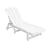 Gardeon Sun Lounge Beach Chair White HDPE Adirondack Lounger with Wheels, 4-Position Recline, 150kg Capacity, Outdoor