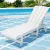 Gardeon Sun Lounge Beach Chair White HDPE Adirondack Lounger with Wheels, 4-Position Recline, 150kg Capacity, Outdoor