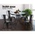 Gardeon Outdoor Steel Bar Table with Glass Top, Parasol Hole, 80cm Diameter - Elegant, Durable, Easy to Clean