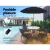 Gardeon Outdoor Steel Bar Table with Glass Top, Parasol Hole, 80cm Diameter - Elegant, Durable, Easy to Clean