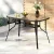 Gardeon 120CM Black Outdoor Dining Table, Steel Frame, Tempered Glass Top, with Parasol Hole and Anti-Slip Feet
