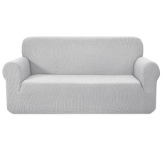 Artiss 3 Seater Sofa Cover Grey, High Stretch Polar Fleece Couch Protector, Anti-Slip, Machine Washable, Fits Most Sofas