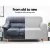 Artiss 3 Seater Sofa Cover Grey, High Stretch Polar Fleece Couch Protector, Anti-Slip, Machine Washable, Fits Most Sofas