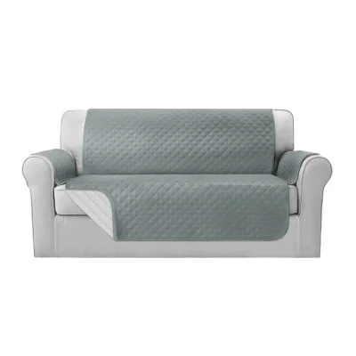 Artiss 3 Seater Sofa Cover, Grey - 100% Water Resistant, Diamond-Quilted, Microfibre, Anti-Slip, Machine Washable