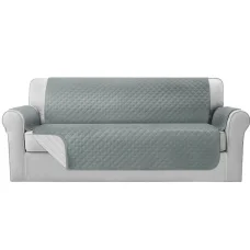Artiss 4-Seater Sofa Cover - 100% Water-Resistant, Grey, Diamond-Quilted, Microfibre Fabric, Anti-Slip, Machine Washable