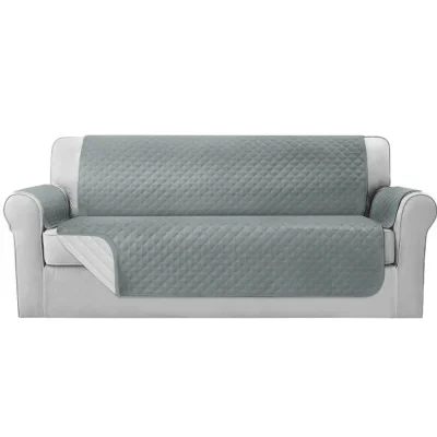 Artiss 4-Seater Sofa Cover - 100% Water-Resistant, Grey, Diamond-Quilted, Microfibre Fabric, Anti-Slip, Machine Washable