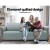 Artiss 4-Seater Sofa Cover - 100% Water-Resistant, Grey, Diamond-Quilted, Microfibre Fabric, Anti-Slip, Machine Washable