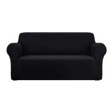 Artiss 3 Seater Sofa Cover Black – Stretch Knitted Fabric, Machine Washable, Anti-Slip, Fits Most Couch Styles