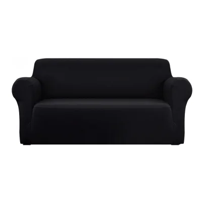 Artiss 3 Seater Sofa Cover Black – Stretch Knitted Fabric, Machine Washable, Anti-Slip, Fits Most Couch Styles