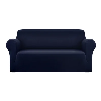 Artiss 3 Seater Sofa Cover Navy, Stretch Knitted Fabric, All-Round Protection, Anti-Slip, Machine Washable