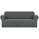 Artiss 4 Seater Sofa Cover Grey, Stretch Knitted Fabric, Machine Washable, Anti-Slip, Fits Most Couch Styles