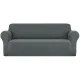 Artiss 4 Seater Sofa Cover Grey, Stretch Knitted Fabric, Machine Washable, Anti-Slip, Fits Most Couch Styles