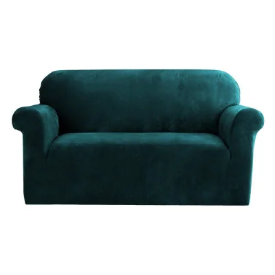 Transform Your Sofa with Artiss 2-Seater Velvet Sofa Cover, Agate Green - Stretchable, Anti-Slip, Machine Washable