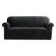 Artiss Velvet Sofa Cover, 3-Seater, Black - Stretchable, Anti-Slip, Machine Washable for All-Around Protection