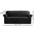 Artiss Velvet Sofa Cover, 3-Seater, Black - Stretchable, Anti-Slip, Machine Washable for All-Around Protection