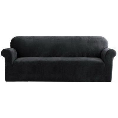 Artiss 4-Seater Velvet Sofa Cover - Black, Stretchable, Anti-Slip, Machine Washable, Soft Crystal Velvet Protection Artiss 4-Seater Velvet Sofa Cover - Black, Stretchable, Anti-Slip, Machine Washable, Soft Crystal Velvet Protection