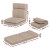 Artiss Floor Chair Sofa 1 Seater Beige Linen, 5-Position Recliner, Foldable, Portable, 122cm, Heavy-Duty Steel Frame