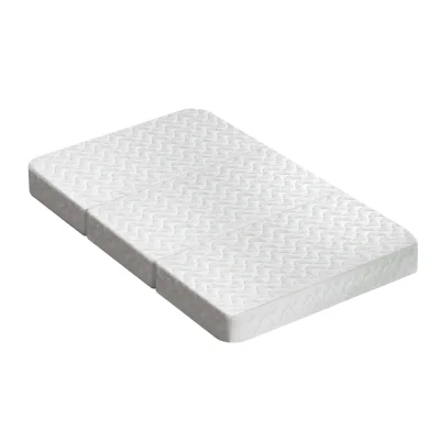 Giselle Bedding Foldable Foam Mattress – Bamboo Cover, High-Density Foam, 3-Fold Design, Portable, 96.5x67cm, White