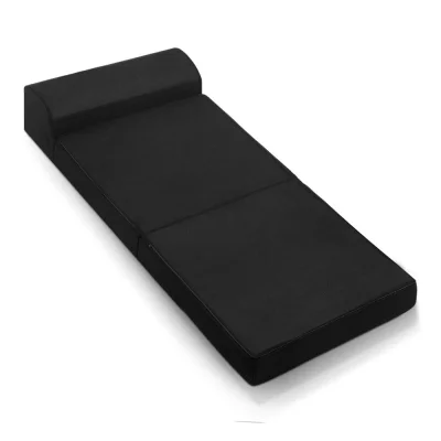 Giselle Bedding Black Foldable Mattress - Convertible Foam Bed/Sofa, Breathable Air Mesh, 180x70x24cm, Washable Cover