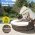 Gardeon Outdoor Wicker Day Bed Set of 3: Beige Sun Lounge with UV-Resistant Frame, Folding Canopy, & Washable Cushions