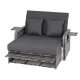 Gardeon Grey Outdoor Day Bed: 4-in-1 Wicker Lounger with Adjustable Backrest, Retractable Trays, and Storage Ottoman