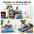 Artiss 3-in-1 Convertible Folding Sofa Bed, Armless Velvet Lounger with Pillow, High-Density Foam, Non-Slip Base, Blue