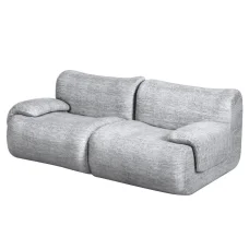 Artiss Grey 2-Seater Modular Sofa Bed - No Assembly, High-Density Foam, Ergonomic Design, Vacuum Packed for Easy Setup