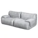 Artiss Grey 2-Seater Modular Sofa Bed - No Assembly, High-Density Foam, Ergonomic Design, Vacuum Packed for Easy Setup