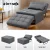 Artiss Siyi 4-in-1 Convertible Sofa Bed Lounge Ottoman Recliner, Linen Grey, Adjustable Backrest, Metal Frame